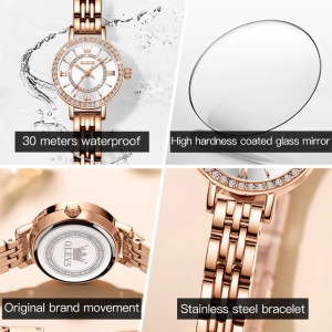 Ceas de dama Olevs CS1656, otel inoxidabil, rose gold, cadran alb - Img 3