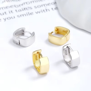 Cercei argint 925, JW1668, model patrat, placati cu rodiu - Img 4