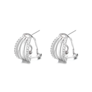 Cercei argint 925, JW855, model elegant, placati cu rodiu - Img 1