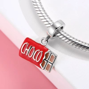 Charm/talisman argint 925, JW1629, model Choco, placat cu rodiu - Img 2