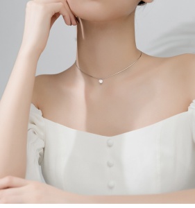 Chocher argint 925, JW564, placat cu rodiu - Img 3