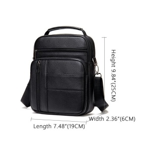 Geanta barbati, Leon GT952, piele naturala, model negru - Img 3