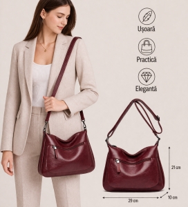 Geanta dama, Consuela GT2117, Bordo - Img 2