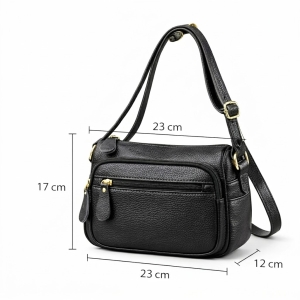 Geanta de dama, Caroline GT3832, piele naturala, Negru - Img 4