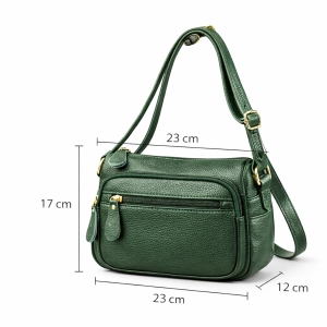 Geanta de dama, Caroline GT3844, piele naturala, Verde - Img 4