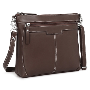 Geanta de dama, Claudie GT3881, piele naturala, Maro inchis