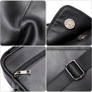 Geanta de umar pentru barbati Khaiel GT3904, piele naturala, neagra - Img 4