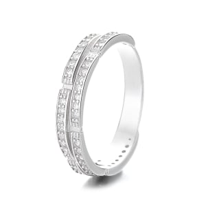 Inel argint 925, JW1345, model elegant, placat cu rodiu - Img 1