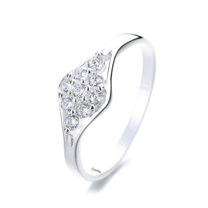 Inel argint 925, JW1378, model elegant cu pietre, placat cu rodiu - Img 1
