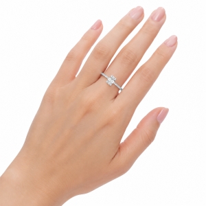 Inel argint 925, JW518, model cu zirconiu, placat cu rodiu - Img 2