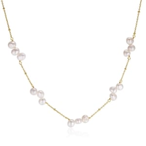 Lantisor argint 925, JW1545, model perle, placat cu aur - Img 1
