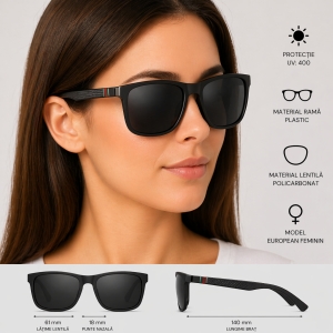 Ochelari de soare unisex, SG014, Maro - Img 2