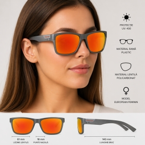 Ochelari de soare unisex, SG026, Gri - Img 2