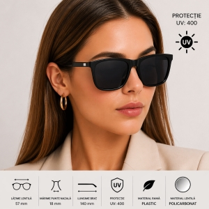 Ochelari de soare unisex, SG059, Negru - Img 2