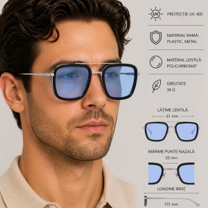 Ochelari de soare unisex, SG163, Albastru - Img 2