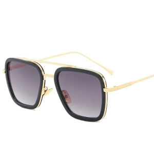 Ochelari de soare unisex, SG165, Gri/Auriu