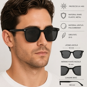 Ochelari de soare unisex, SG181, Negru - Img 2