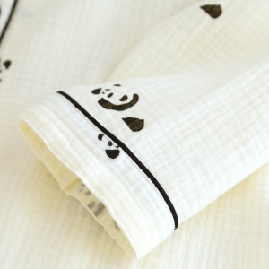 Pijama dama "Panda Print" din doua piese, PJ007, Crem - Img 5