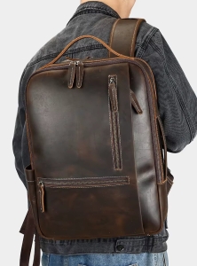 Rucsac pentru barbati, Zadiel GT3317, piele naturala, Maro - Img 3