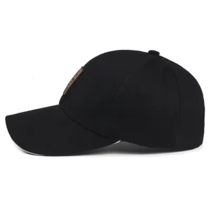 Șapcă bărbați baseball, cozoroc curbat, etichetă piele, gri deschis - Img 3