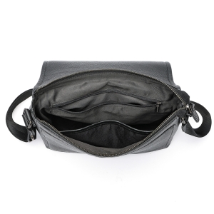 Servieta pentru barbati, Loryn GT3807, piele naturala, Neagra - Img 3