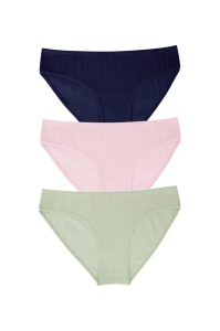 Set 3 perechi de chiloti din bumbac, pentru dama, 35200, Multicolor