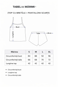 Set pijama dama din doua piese, cu bretele si pantaloni scurti – 2300744, Negru - Img 5