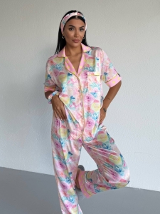 Set pijama dama din doua piese, cu nasturi – 2500374, Sunny Roses