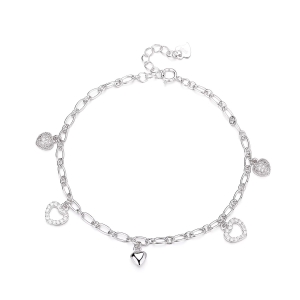 Bratara din argint 925 pentru dama, JW1617, model inimioare, placata cu rodiu