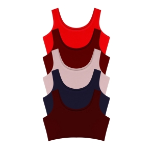 Bustiera din bumbac pentru dama, cu bretele groase, 46720, Bordo - Img 4