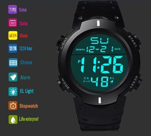 Ceas Barbatesc HONHX CS581, curea silicon, digital watch - Img 6