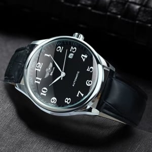 Ceas barbatesc Winner CS1732, automatic, piele naturala, negru, cadran negru - Img 3