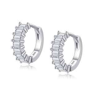 Cercei rotunzi argint 925, JW1822, model elegant, placati cu rodiu