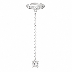 Cercel ear cuff argint 925, JW998, model cu lant, placat cu rodiu