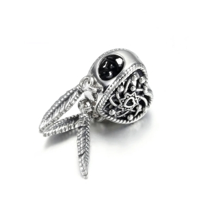 Charm/talisman argint 925, JW1145, model inima si pene, placat cu rodiu - Img 3