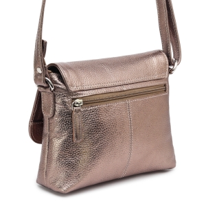 Geanta de dama, Mirabela GT3901, piele naturala, Bronz metalizat - Img 4