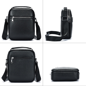 Geanta de umar pentru barbati, Alexander GT3810, piele naturala, Neagra - Img 9