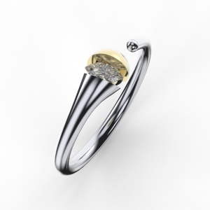 Inel reglabil argint 925, JW1571, model elegant, placat cu rodiu - Img 3