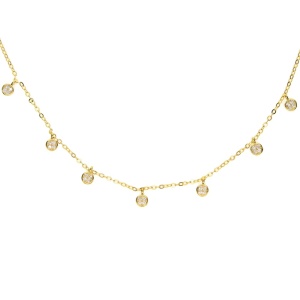 Lantisor argint 925, JW1116, model elegant, placat cu aur - Img 1