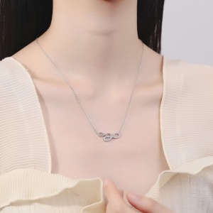 Lantisor argint 925, JW873, model infinit, placat cu rodiu - Img 2