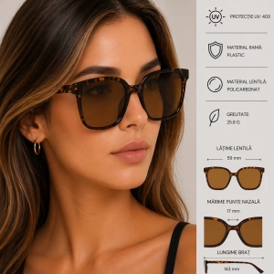 Ochelari de soare pentru femei, SG126, Maro - Img 2