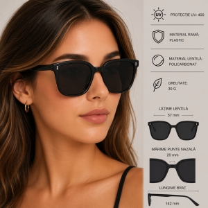 Ochelari de soare pentru femei, SG149, Negru - Img 2