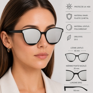 Ochelari de soare pentru femei, SG171, Gri - Img 2