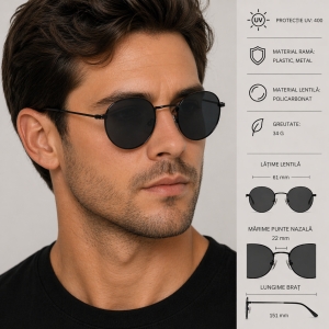 Ochelari de soare unisex, SG137, Negru - Img 3