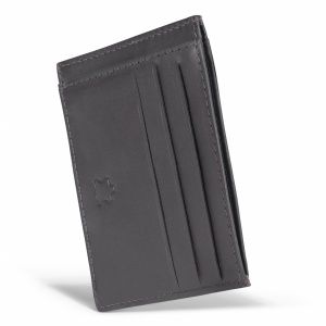 Port card unisex Delis piele naturală, model slim cu 6 compartimente, negru - Img 2