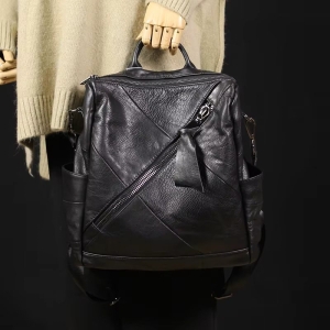 Rucsac dama, Elarin GT3642, piele naturala, Negru - Img 3