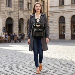 Rucsac dama, Soline GT3213, piele naturala, Negru - Img 2