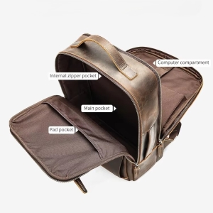 Rucsac pentru barbati, Sylas GT3319, piele naturala, Maro inchis - Img 5