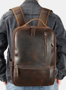 Rucsac pentru barbati, Zadiel GT3317, piele naturala, Maro - Img 4