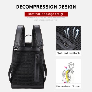 Rucsac unisex Delis, Blanchefleur GT2589, piele naturala, Negru - Img 3